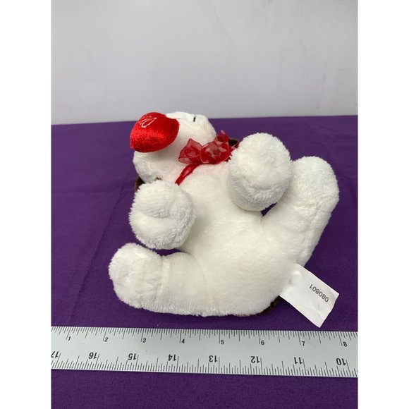 Walmart 7 Inch Terrier Bulldog Puppy XOXO Heart Red Sheer Bow Hearts Plush Stuff - Picture 5 of 9